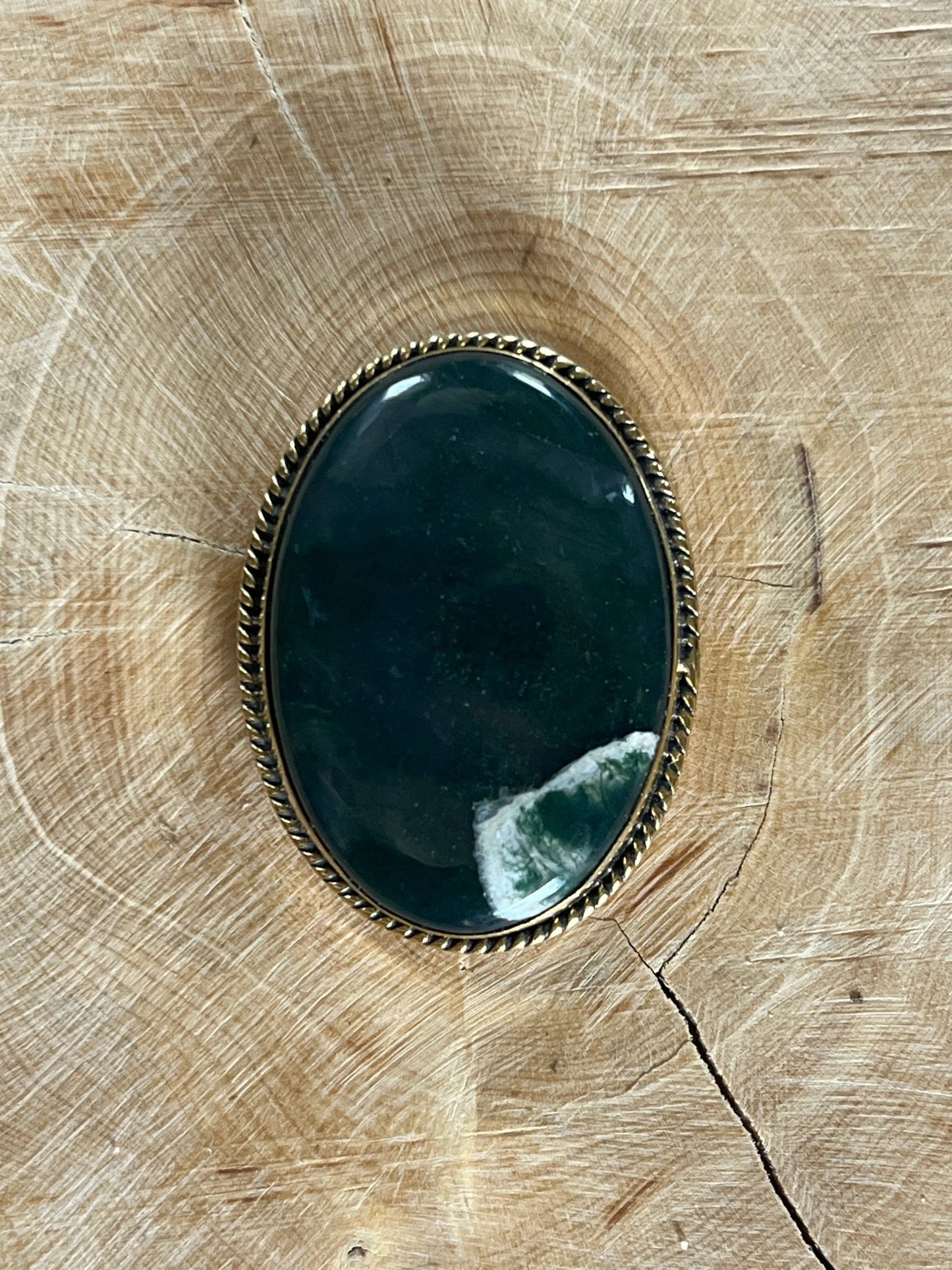 Agate sertie dorée n°D3 (3,7cm x 2,8cm) - Solyluna Macramé