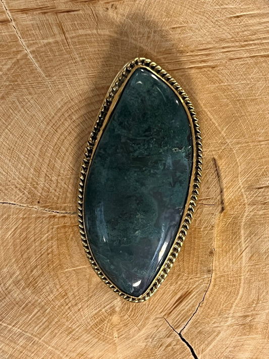 Agate sertie dorée n°D3 (4,2cm x 2cm) - Solyluna Macramé