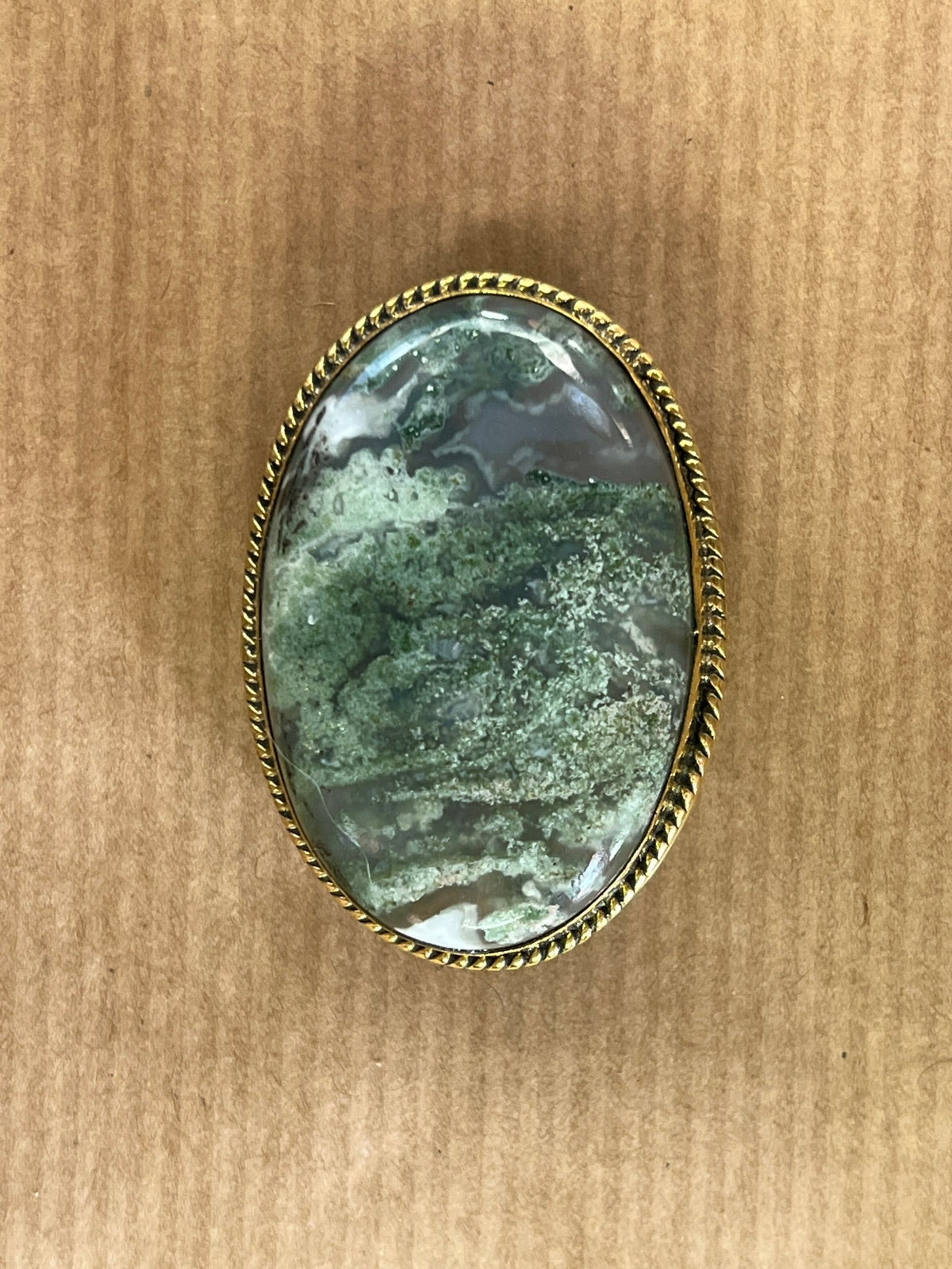 Agate sertie dorée n°D3 (4cm x 2,6cm) - Solyluna Macramé