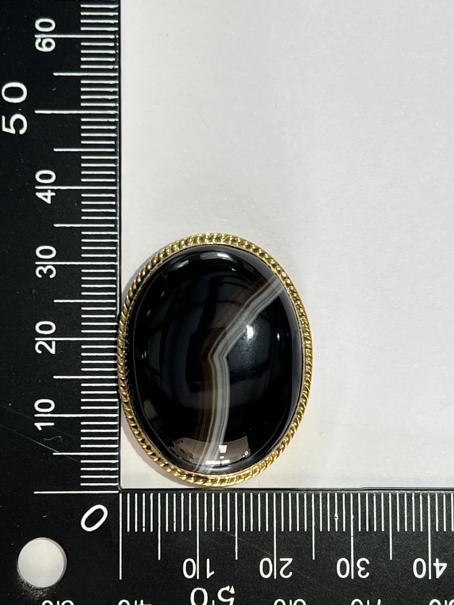 Agate sertie dorée n°D5 (3,2cm x 2,5cm) - Solyluna Macramé