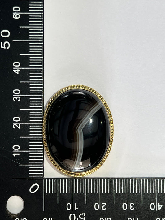 Agate sertie dorée n°D5 (3,2cm x 2,5cm) - Solyluna Macramé