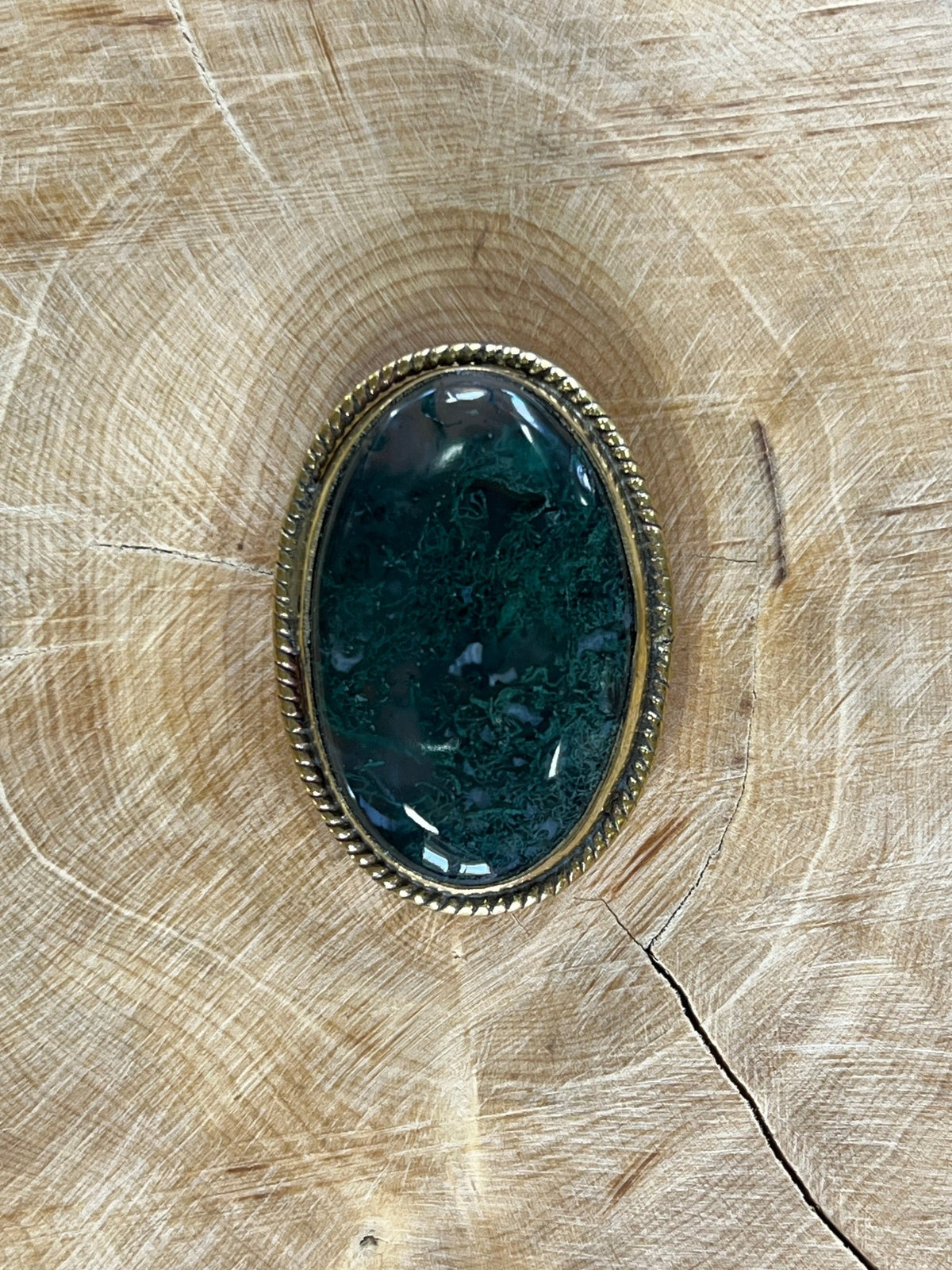 Agate sertie dorée n°D6 (3,3cm x 2,3cm) - Solyluna Macramé