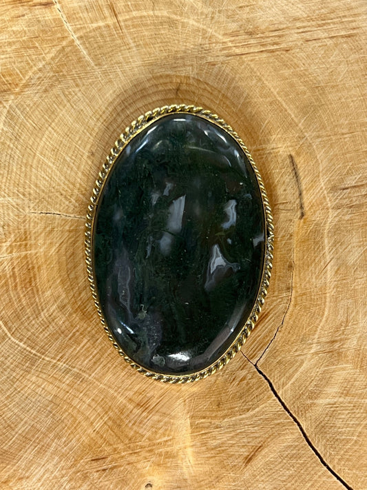 Agate sertie dorée n°D9 (4,3cm x 2,9cm) - Solyluna Macramé