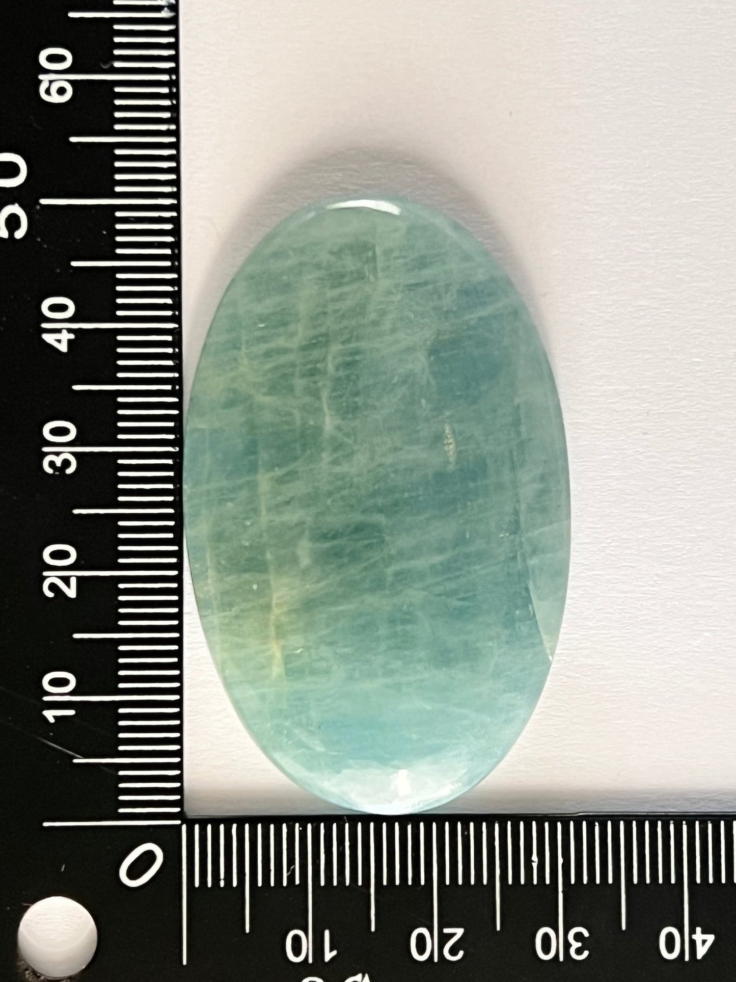 Aigue - Marine n°1 (5 cm x 3cm) - Solyluna Macramé