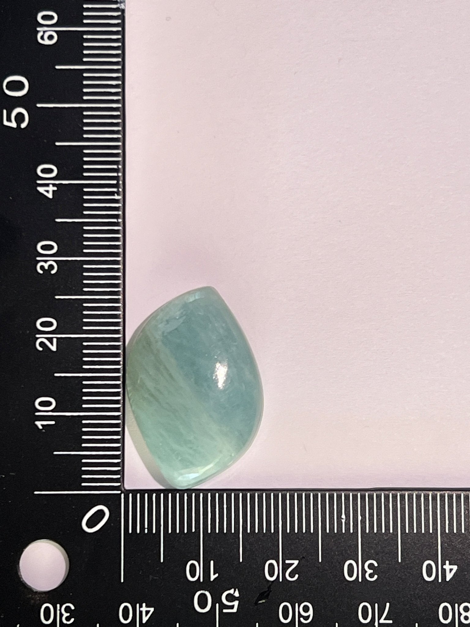 Aigue - Marine n°2 (2,64 cm x 1,73 cm) - Solyluna Macramé