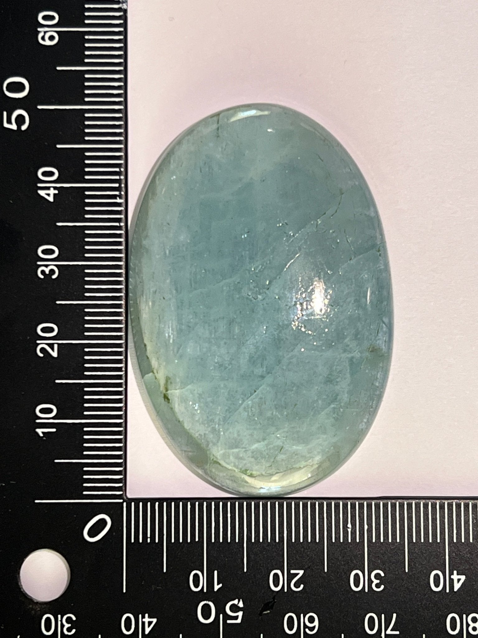 Aigue - Marine n°4 (5 cm x 3,37 cm) - Solyluna Macramé