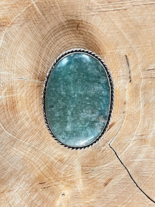 Amazonite sertie argenté n°A5 (3,5cm x 2,5cm) - Solyluna Macramé