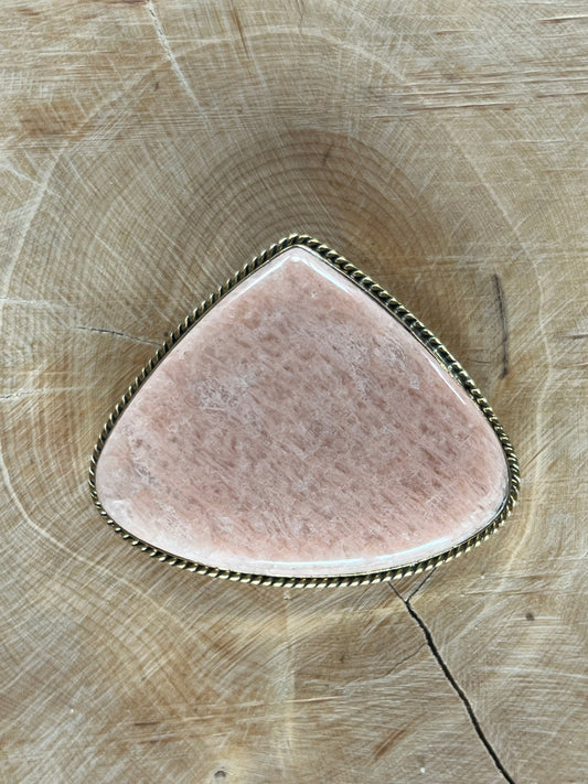Amazonite sertie dorée n°D1 (3,5cm x 4,2cm) - Solyluna Macramé