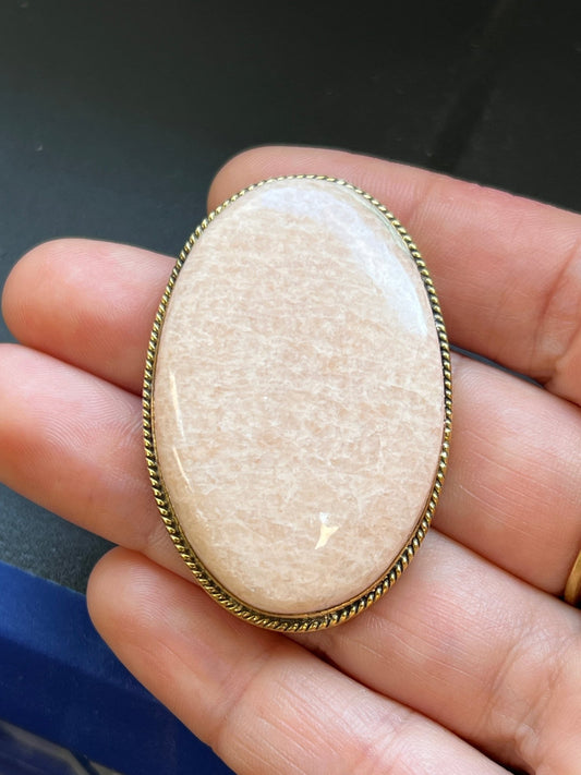 Amazonite sertie dorée n°D2 (4,7cm x 3,1cm) - Solyluna Macramé