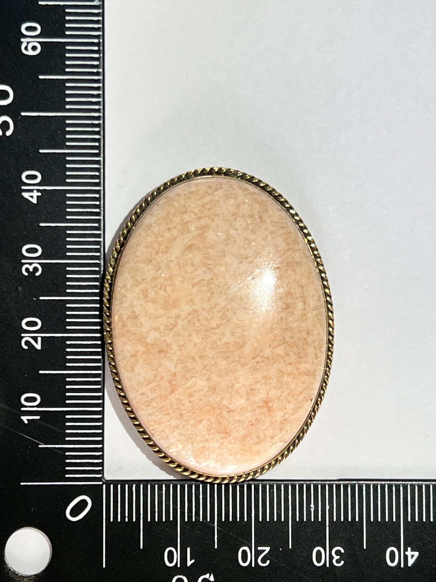 Amazonite sertie dorée n°D5 (4,2cm x 3,1cm) - Solyluna Macramé