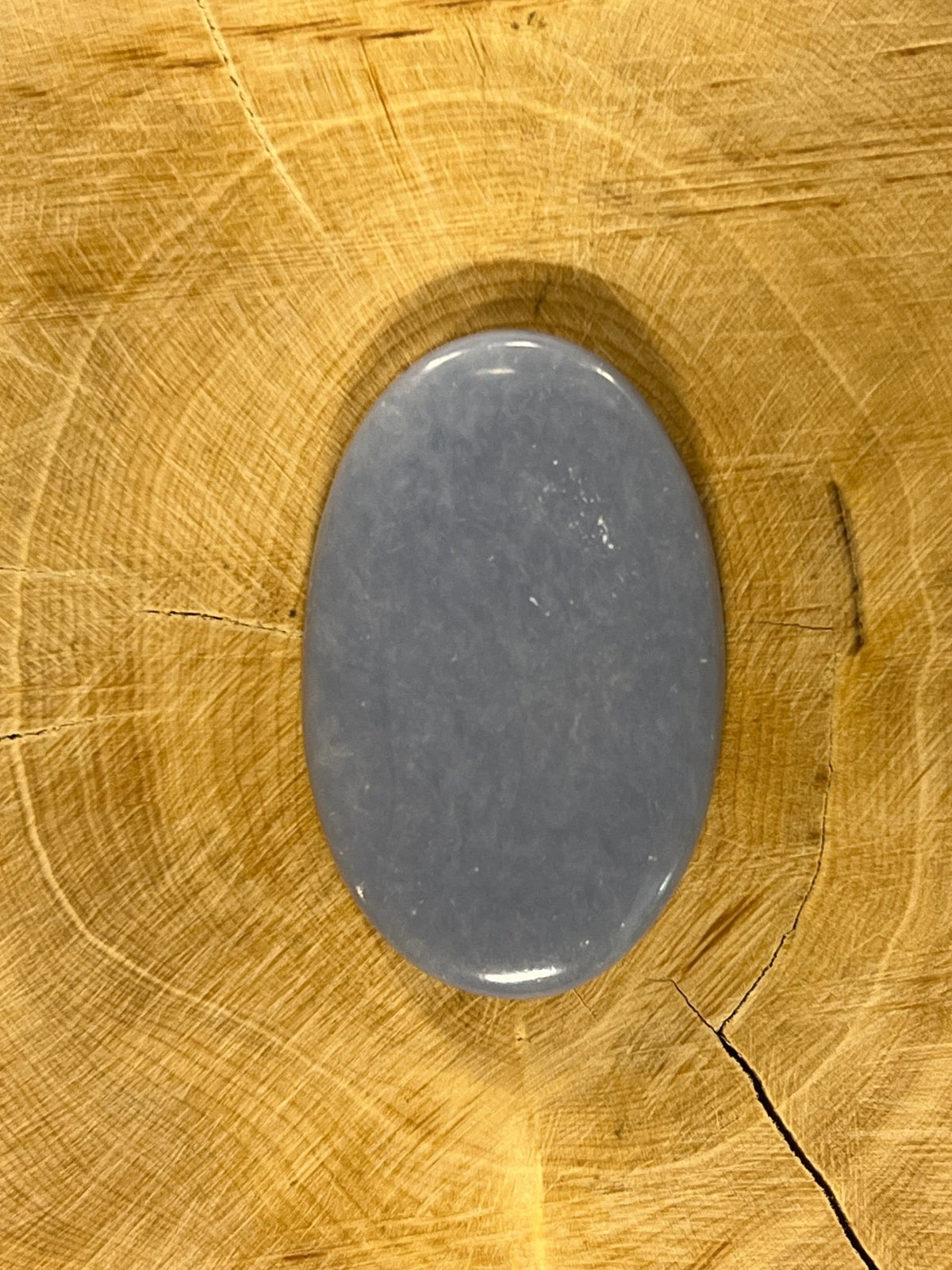 Angélite Bleue n°2 (4cm x 2,2cm) - Solyluna Macramé