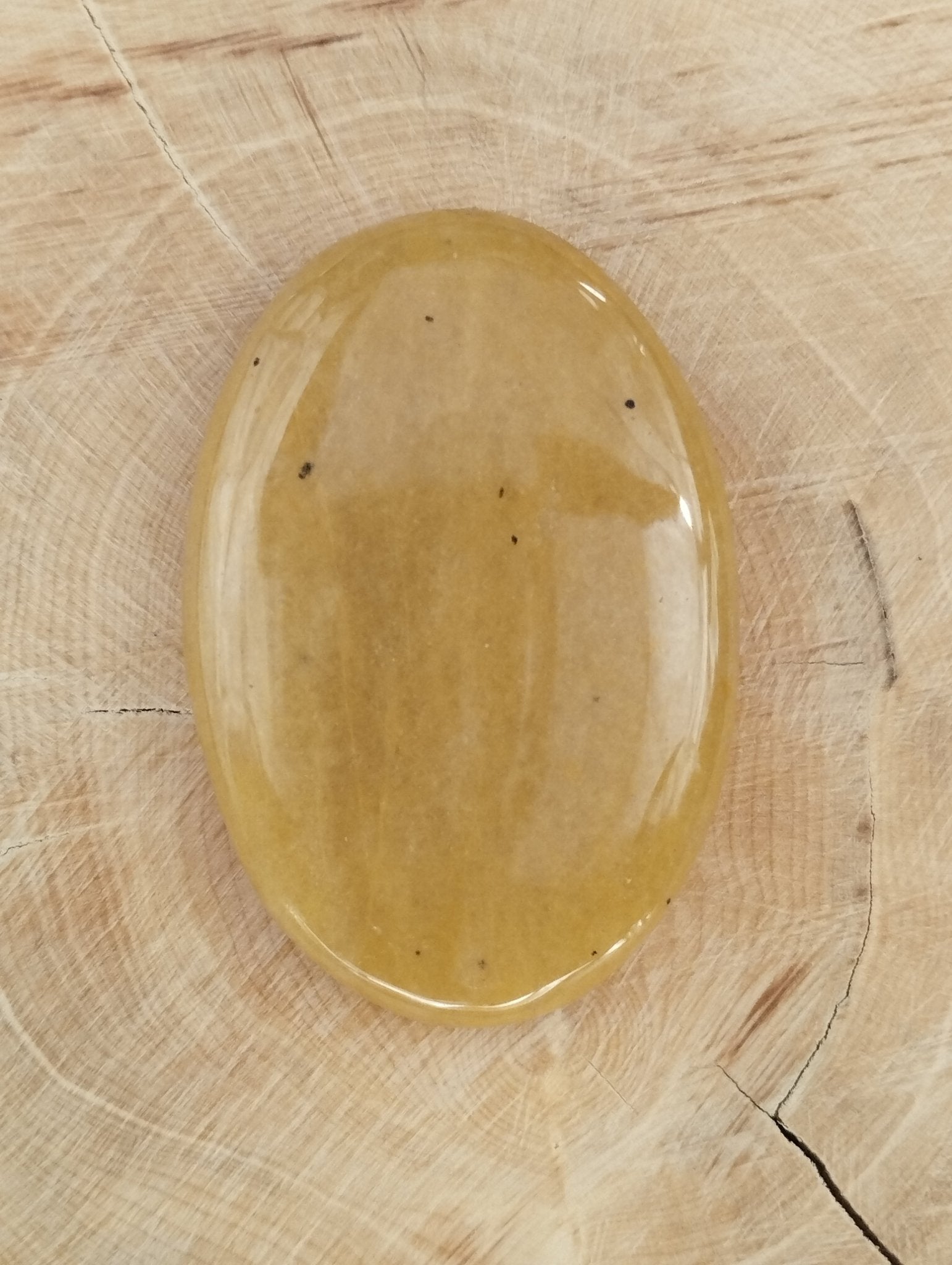 Aventurine Jaune n°2 (4,3cm x 2,9cm) - Solyluna Macramé