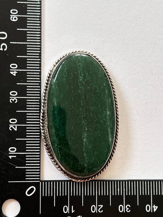 Aventurine sertie argenté n°A3 (4,6cm x 2,7cm) - Solyluna Macramé
