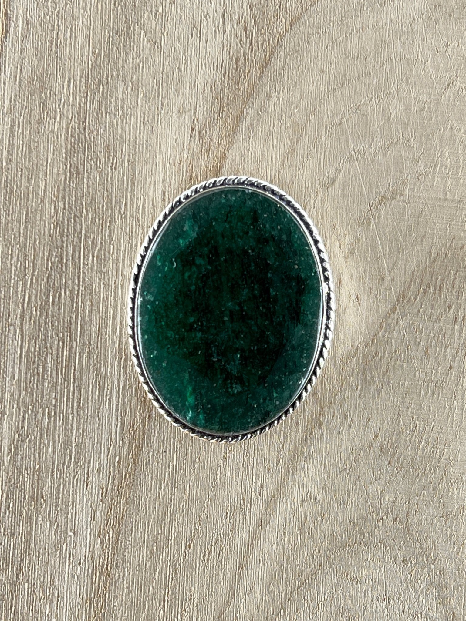 Aventurine sertie argenté n°A2 (3,43 cm x 2,64 cm) - Solyluna Macramé