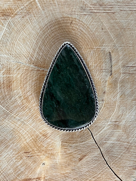 Aventurine sertie argenté n°A2 (3,8 cm x 2,5 cm) - Solyluna Macramé