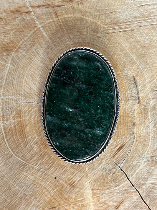 Aventurine sertie argenté n°A3 (4,2cm x 2,9cm) - Solyluna Macramé