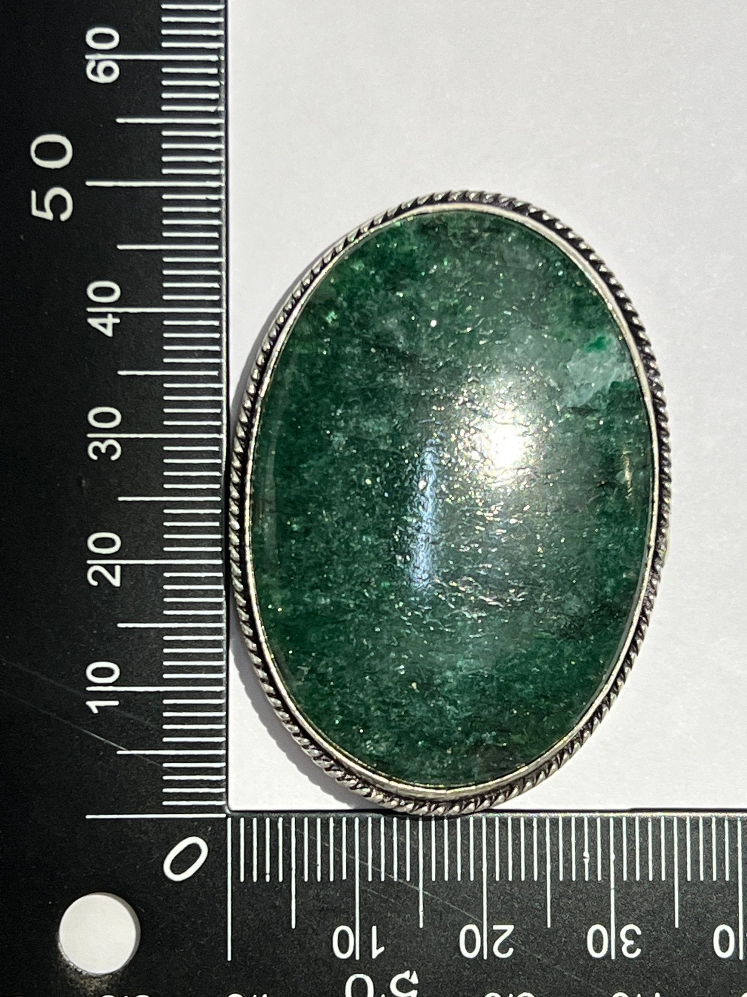 Aventurine sertie argenté n°A4 (4,9cm x 3,45cm) - Solyluna Macramé