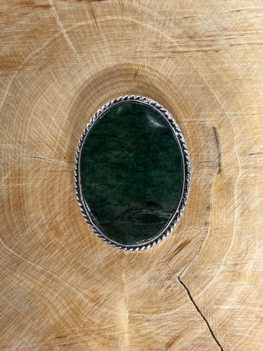 Aventurine sertie argenté n°A5 (3,3cm x 2,4cm) - Solyluna Macramé
