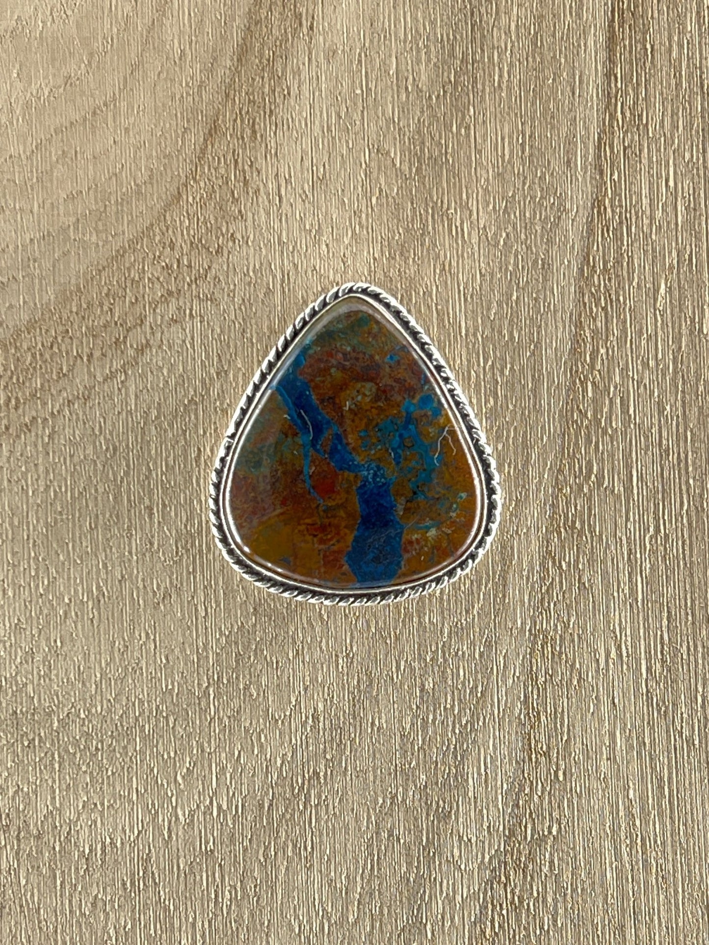 Azurite sertie argenté n°A2 (2,7cm x 2,5cm) - Solyluna Macramé