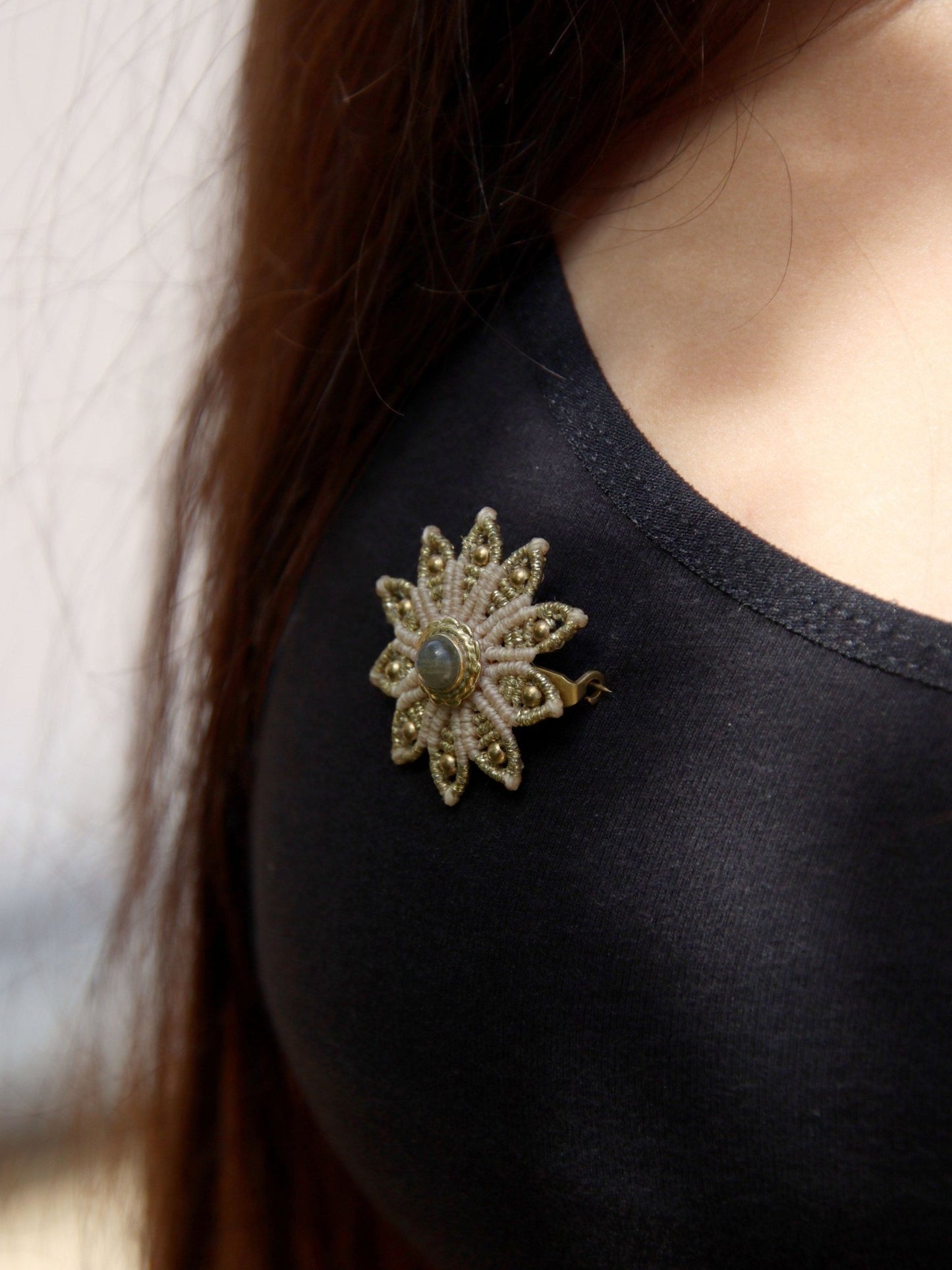 Broche Fleur - Solyluna Macramé