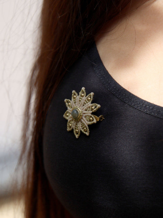 Broche Fleur - Solyluna Macramé