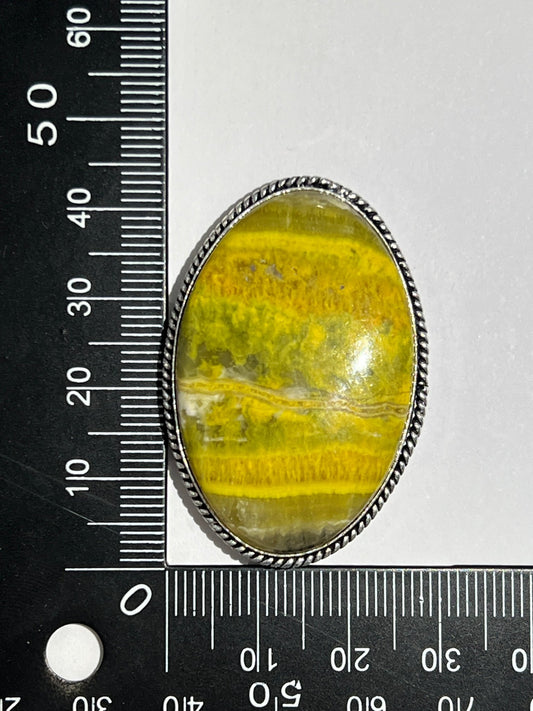 Bumble Bee sertie argenté n°A5 (4,3cm x 2,7cm) - Solyluna Macramé