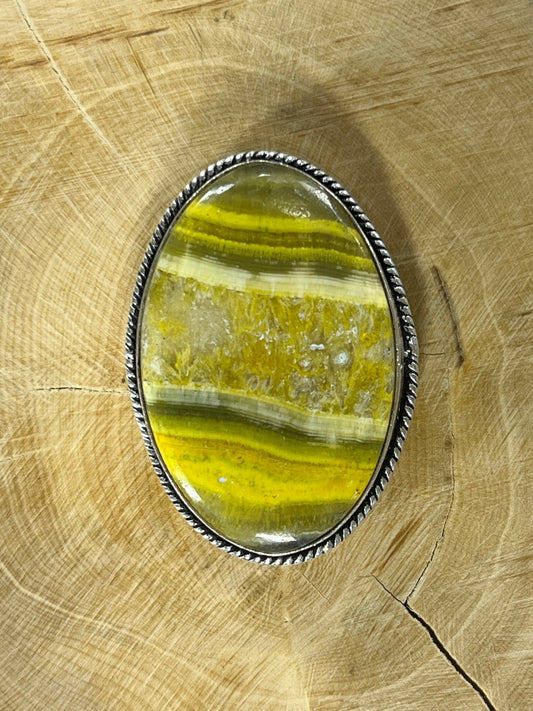 Bumble Bee sertie argenté n°A5 (4cm x 2,8cm) - Solyluna Macramé