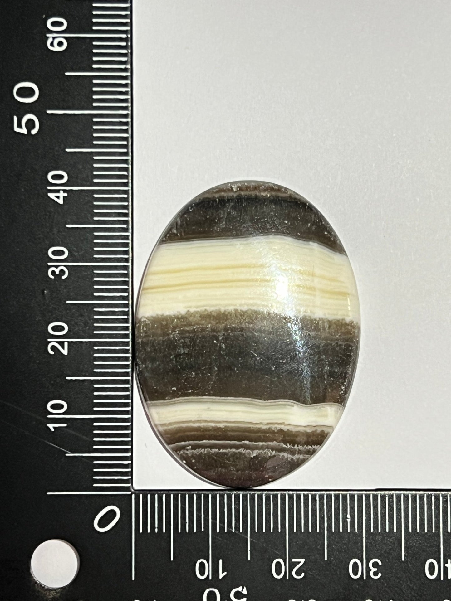 Calcite Zèbre n°3 (4,1cm x 3cm) - Solyluna Macramé