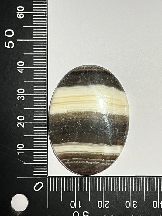 Calcite Zèbre n°3 (4,1cm x 3cm) - Solyluna Macramé