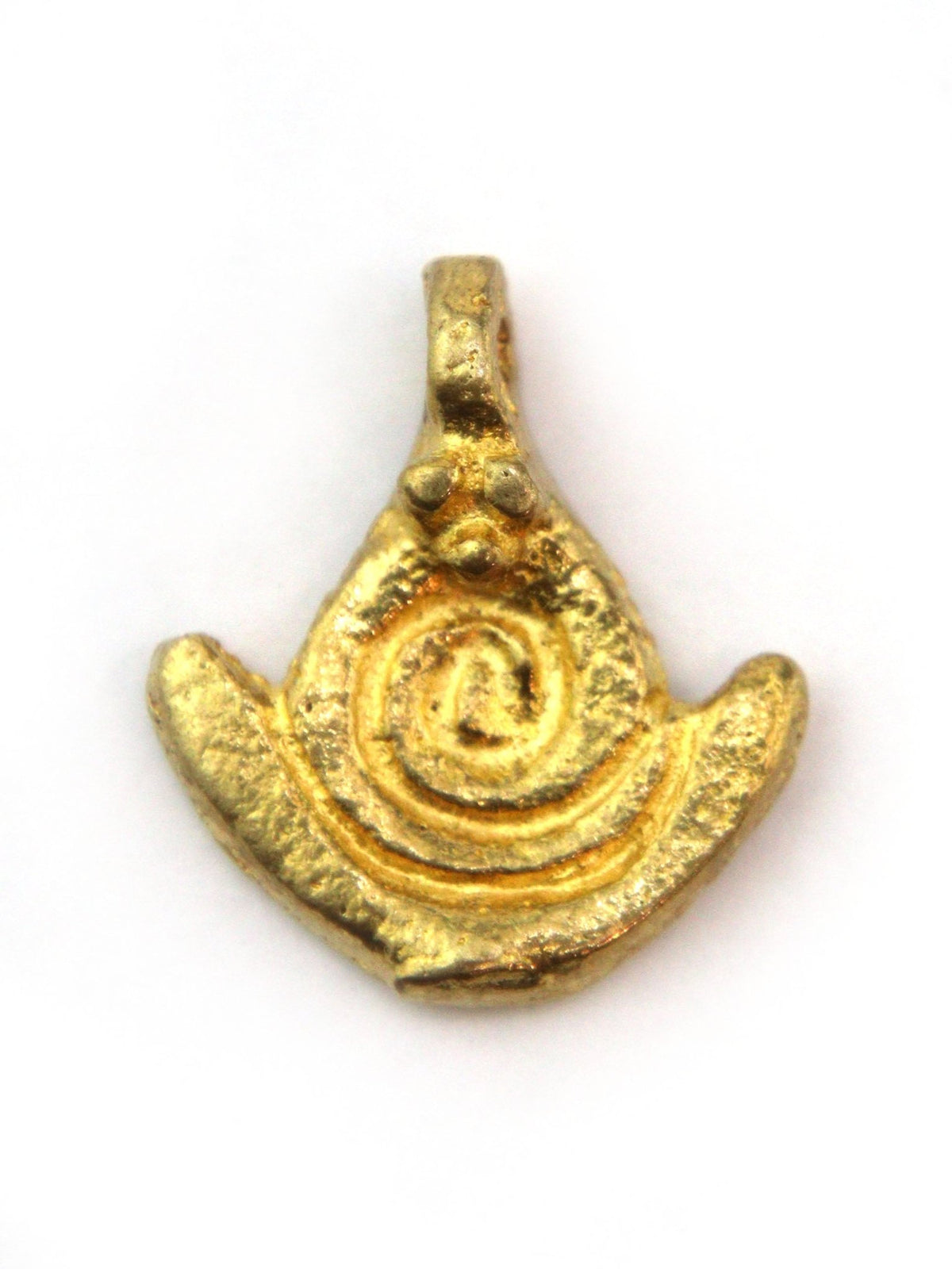 Charm bouclier spirale indien laiton 17 mm - Solyluna Macramé