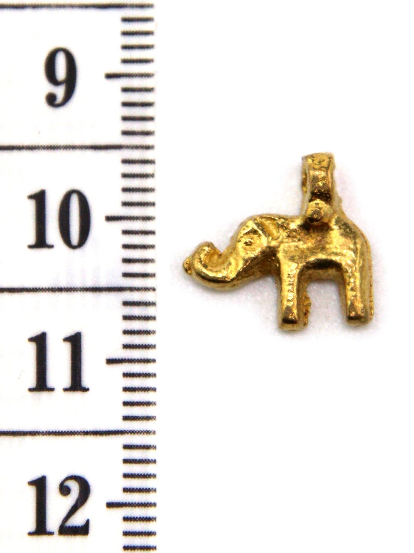 Charm éléphant indien laiton 12 mm - Solyluna Macramé