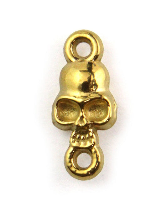 Charm et connecteur tête de mort Halloween doré 9mm - Solyluna Macramé