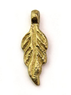 Charm feuille indien laiton 27 mm