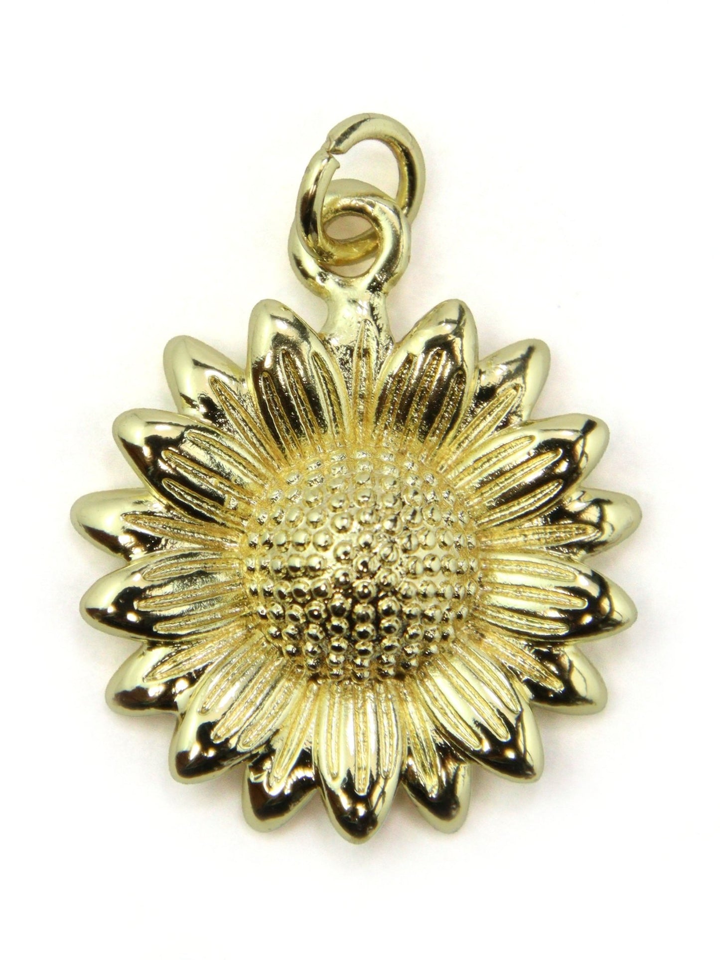 Charm fleur tournesol laiton 20 mm - Solyluna Macramé