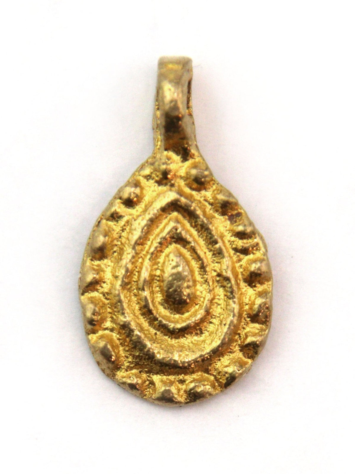Charm grosse goutte indien laiton 20 mm - Solyluna Macramé
