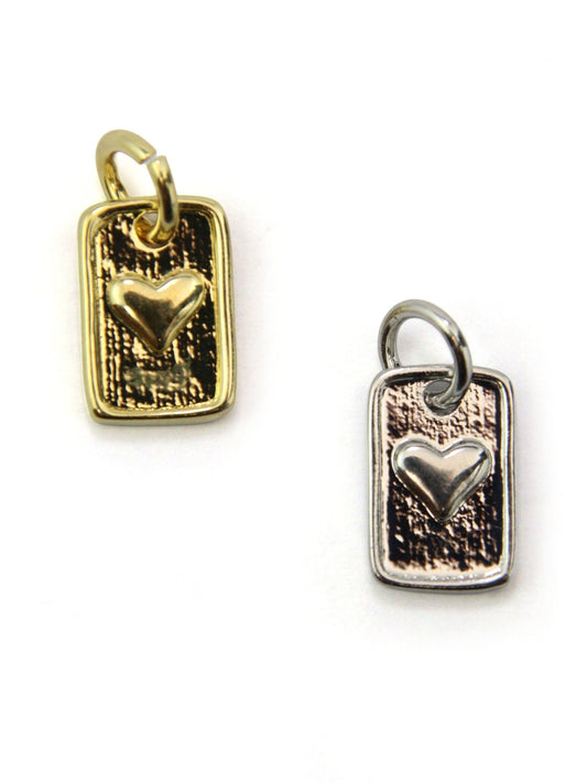 Charm lettre d'amour laiton 10 mm - Solyluna Macramé
