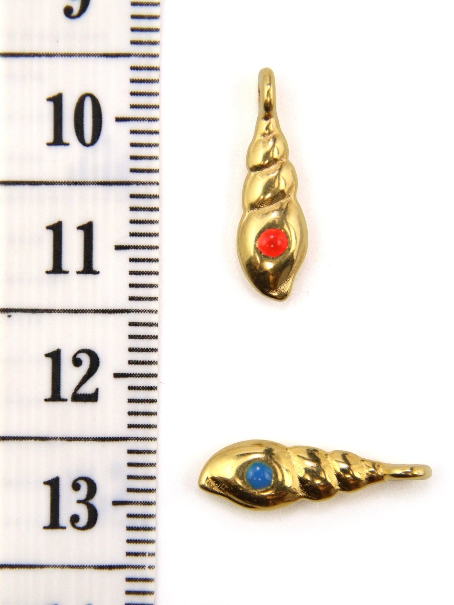 Charm long coquillage zamak 15 mm - Solyluna Macramé