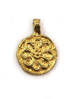 Charm médaillon fleur indien laiton 18 mm