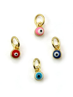 Charm mini oeil coloré laiton 5 mm