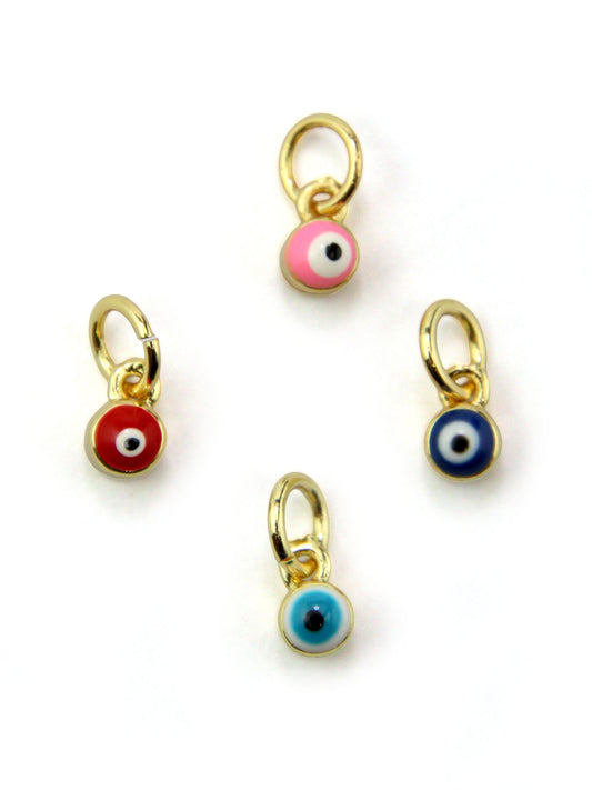 Charm mini oeil coloré laiton 5 mm - Solyluna Macramé