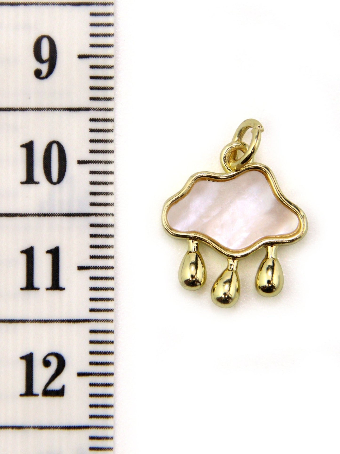 Charm nuage petite pluie laiton 15 mm - Solyluna Macramé