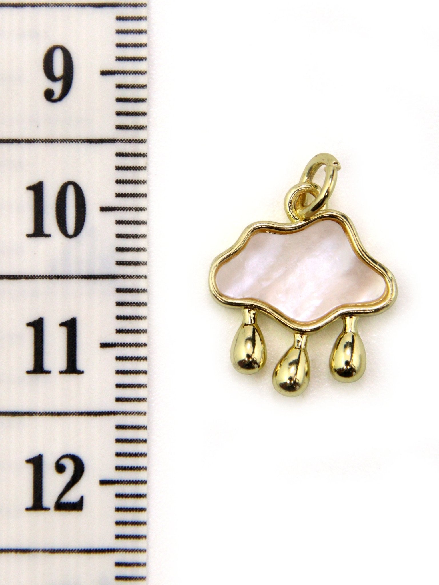 Charm nuage petite pluie laiton 15 mm - Solyluna Macramé