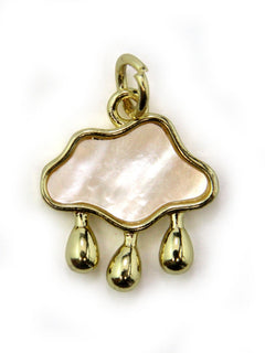 Charm nuage petite pluie laiton 15 mm