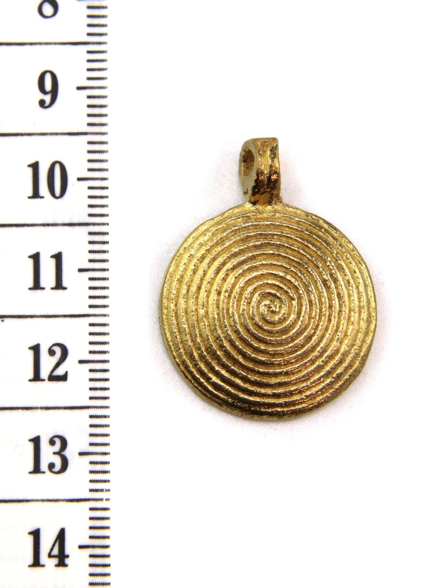 Charm pendentif rond indien laiton 30 mm - Solyluna Macramé