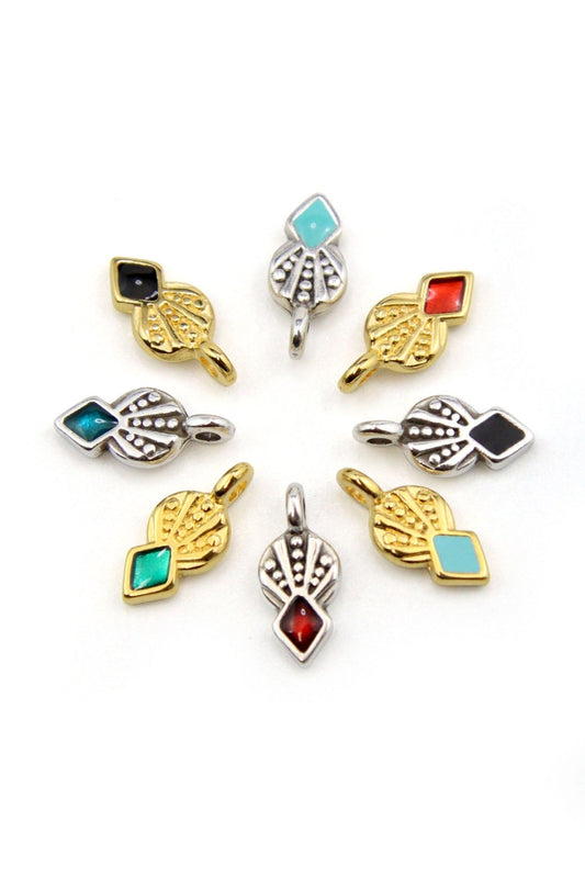 Charm pointe géométrique - 6x10mm - Ø1.7mm - Solyluna Macramé