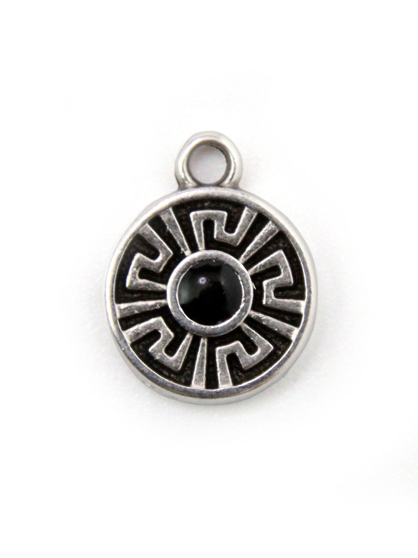 Charm rond avec méandre - 11.4mm - Solyluna Macramé