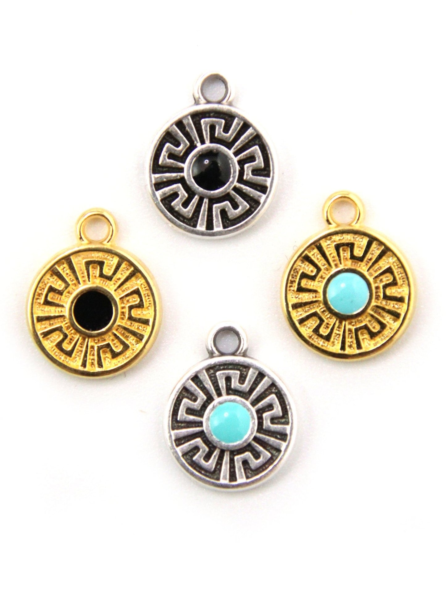 Charm rond avec méandre - 11.4mm - Solyluna Macramé