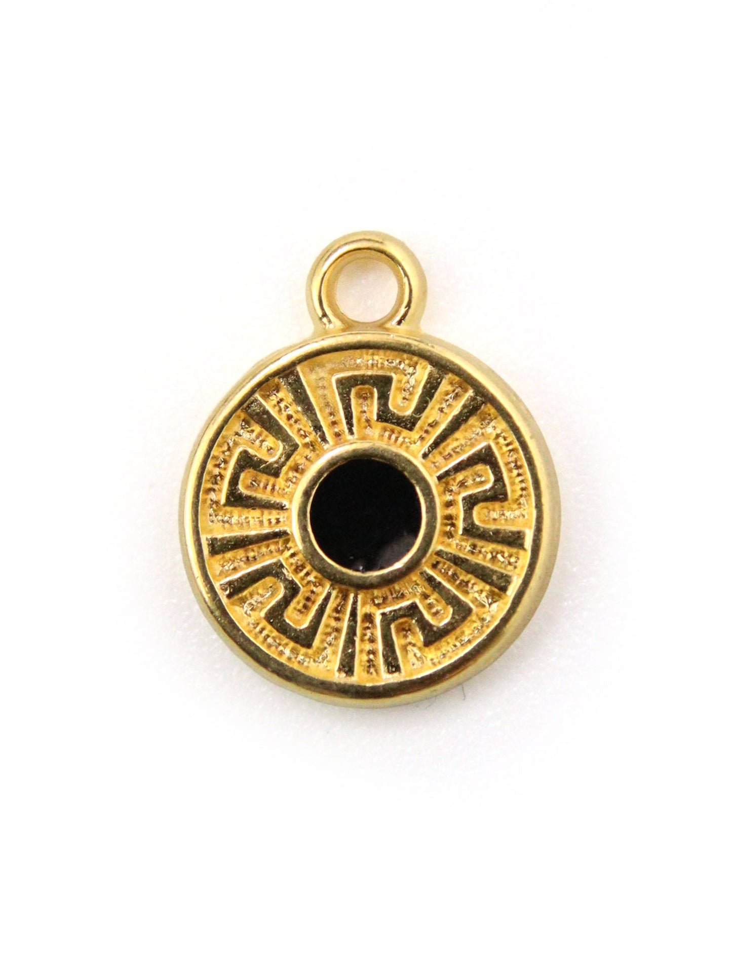 Charm rond avec méandre - 11.4mm - Solyluna Macramé