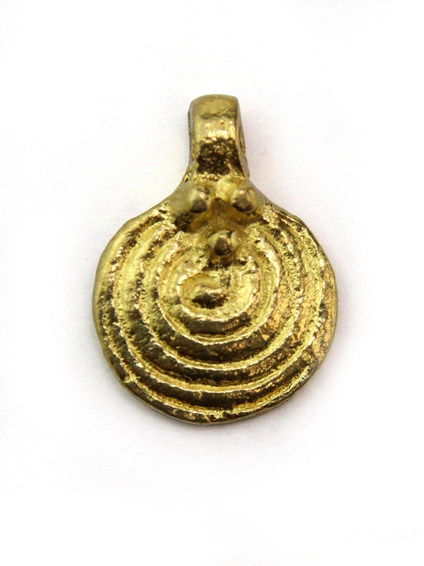 Charm rond spirale indien laiton 17 mm - Solyluna Macramé