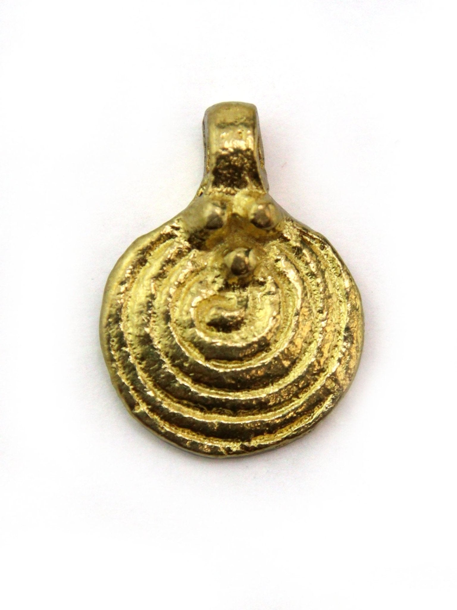 Charm rond spirale indien laiton 17 mm - Solyluna Macramé